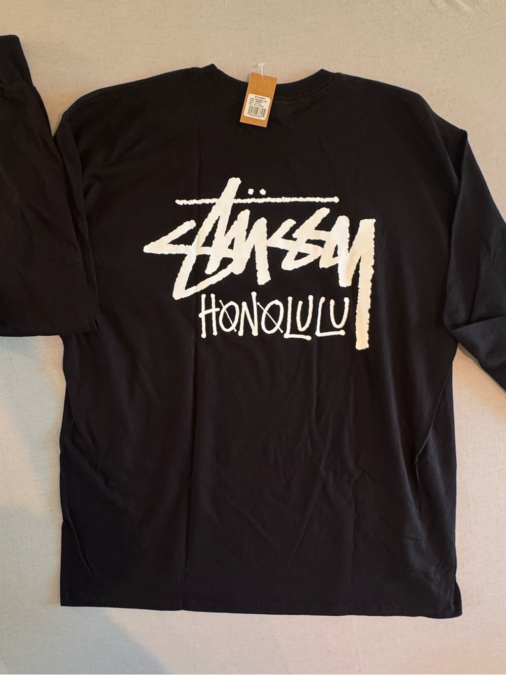NWT Stussy Honolulu Chapter Black Long Sleeve Graphic Tee